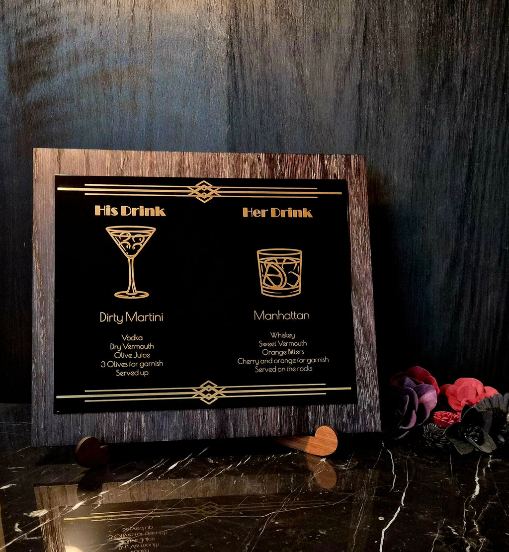 Gatsby Bar Sign Black Oak