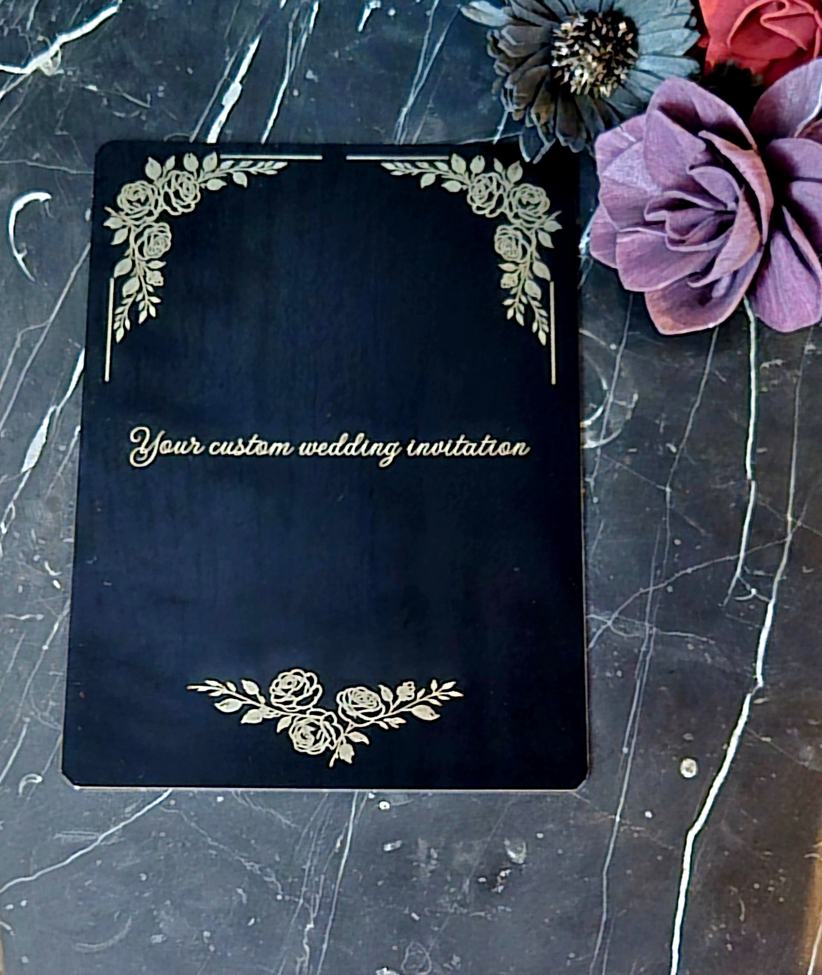 Engraved Metal Invitations for Weddings & Special Events - Set of 10
