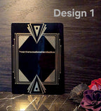 Gatsby Art Deco Metal Engraved Invitations - set of 10